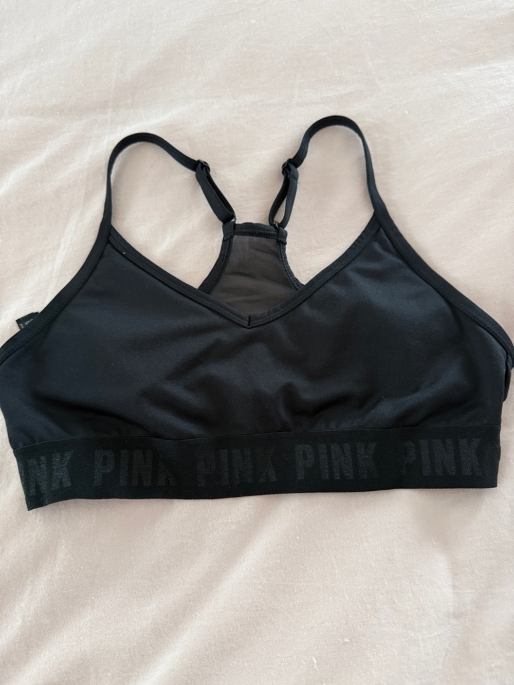Victoria's Secret PINKBlack Logo Elastic Racerback Bralette